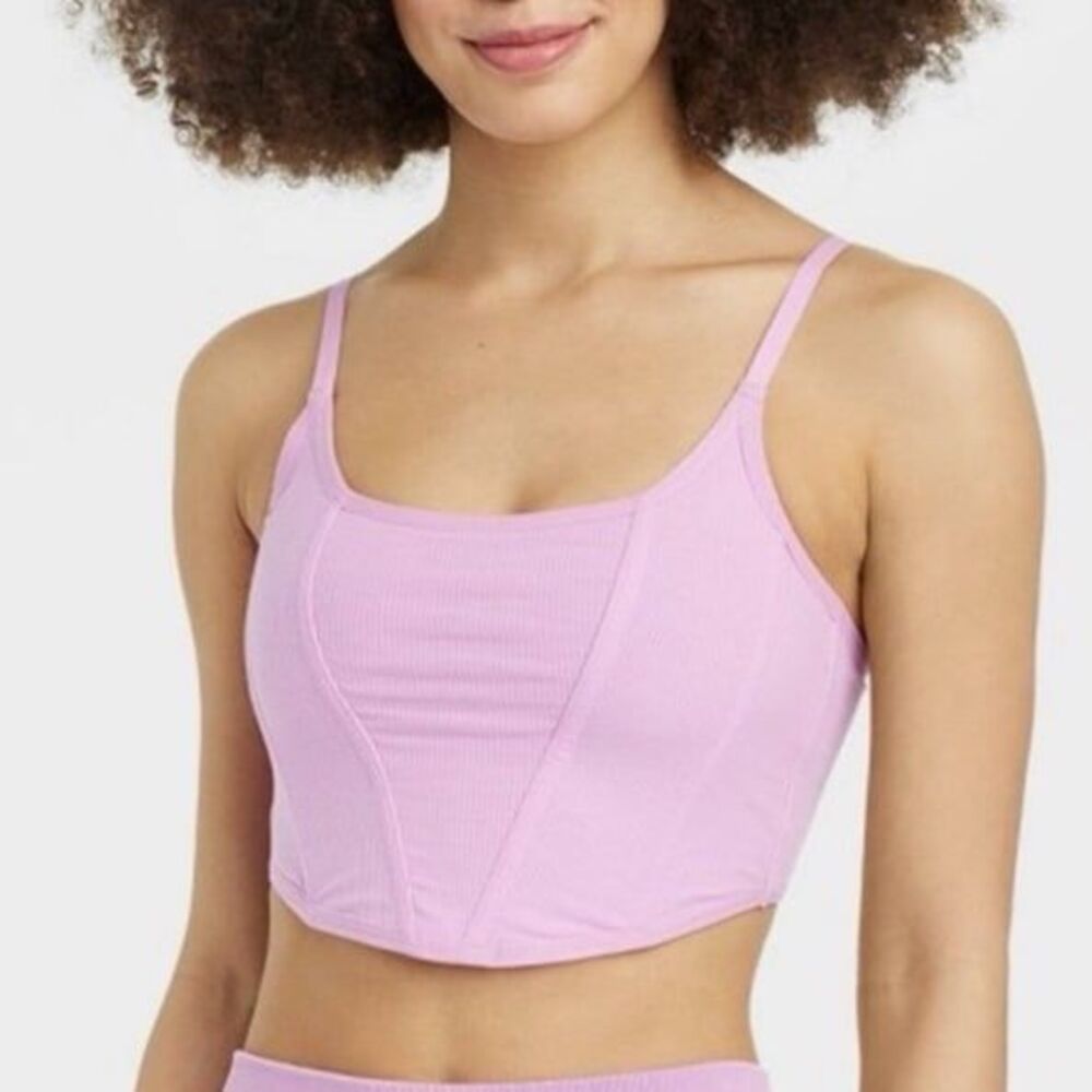 Colsie pink corset bustier tank top